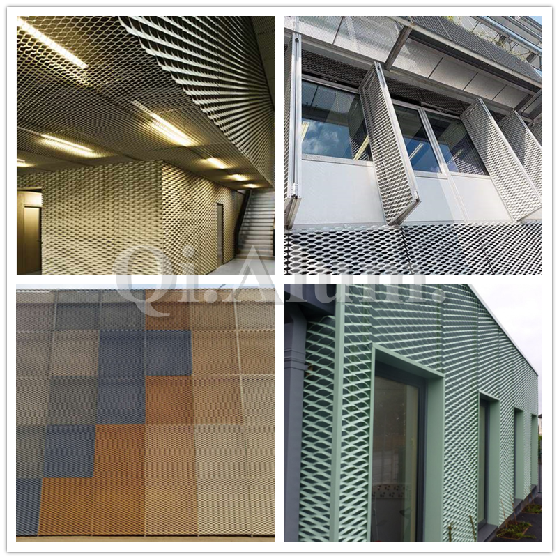 Decorative Aluminum Expanded Metal Mesh For Exterior Railing Facade