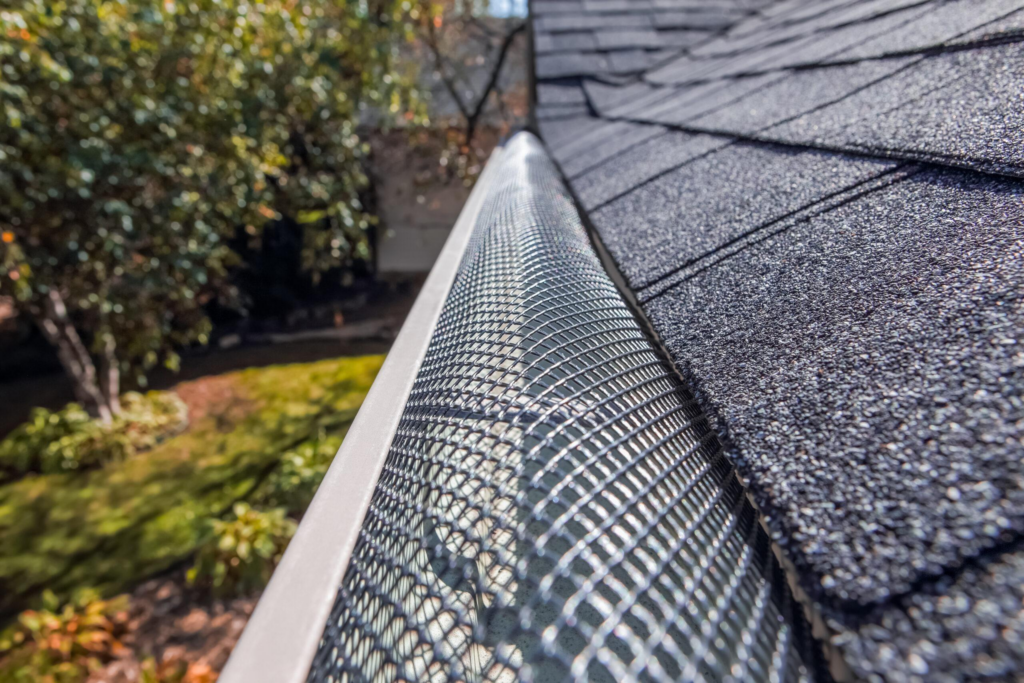 Expanded aluminum gutter guard mesh with diamond openings for rainwater drainage and leaf protection