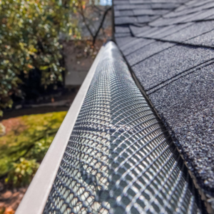 Expanded aluminum gutter guard mesh with diamond openings for rainwater drainage and leaf protection